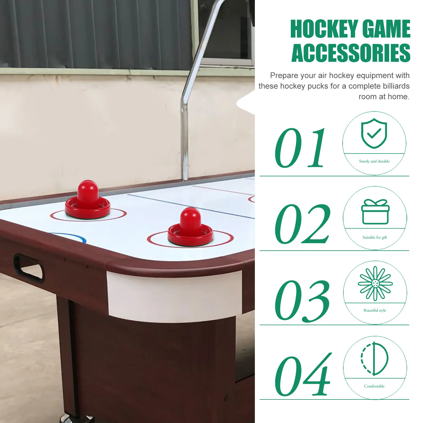 8Pcs 76mm Air Hockey Pushers Pucks Set Perfect for Replacing Worn Out Equipment Game Room Must Have Air Hockey Paddles