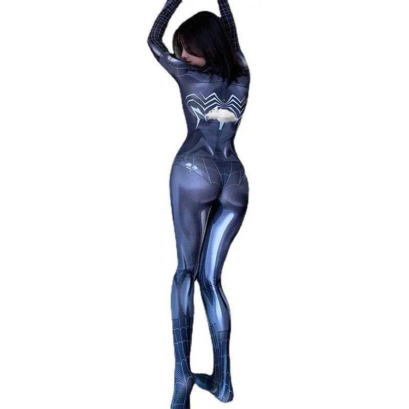 Anime Sexy Lingerie Spider Girl Zipper Open Crotch Uniform Temptation Coplay Costumes for Women Suit Sexy Adult Female Girl