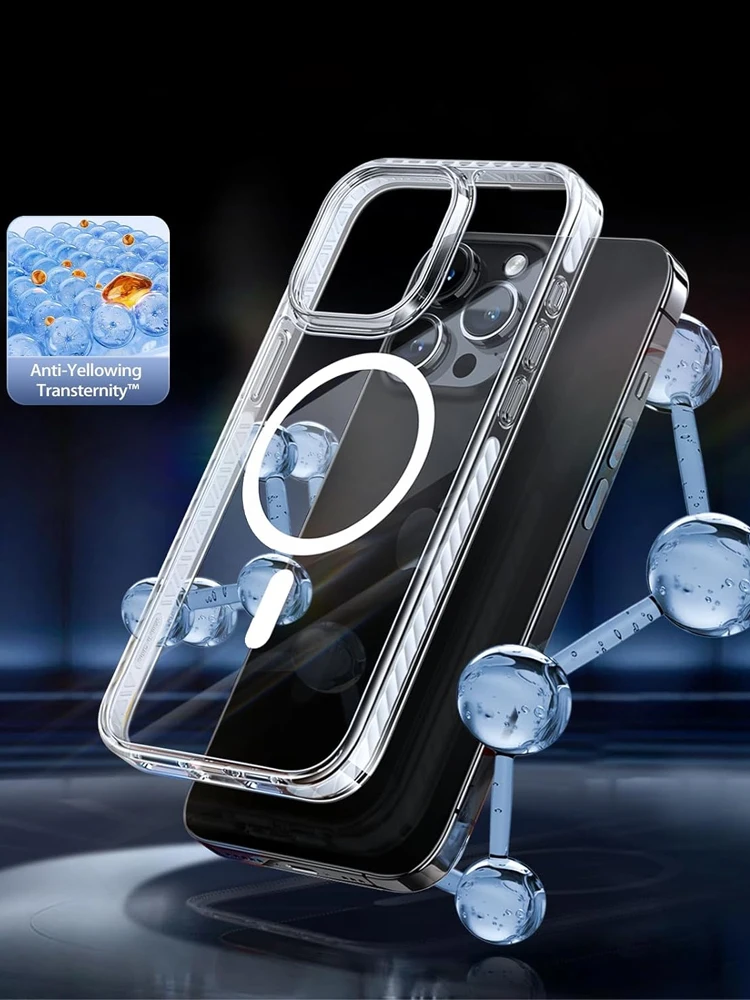 Ultracienkie, przezroczyste, magnetyczne etui na telefon iPhone 16 15 14 Pro Max Plus 12 13 Mini 11, odporne na wstrząsy, przezroczyste etui na telefon — zdjęcie 2