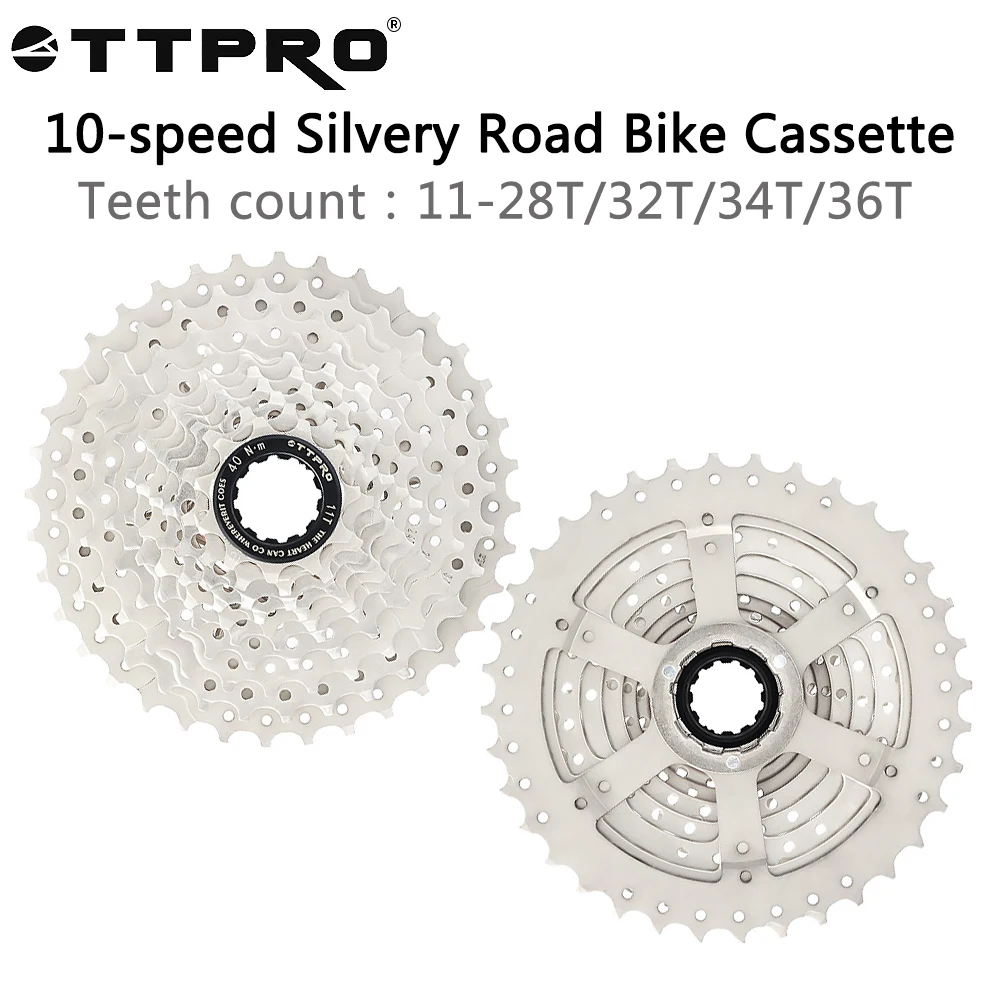 

TTPRO Ultralight Road Bike 10 Speed HG Bicycle Cassette 11-28T/32T/34T/36T Road Bike Flywheel for Shimano Cycling Parts