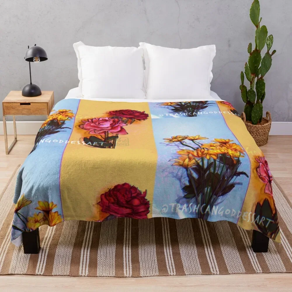 

two tone flowers Throw Blanket Thermals For Travel christmas decoration Blankets