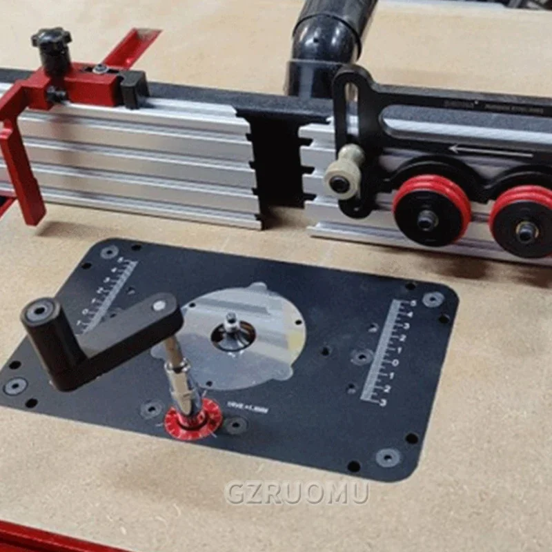 GD709 Router Lift, Router kayu 65mm/69mm untuk Router Meja Set Up Lift dengan pelat kayu presisi pertukangan