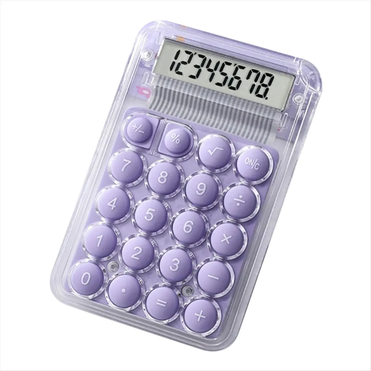 A22I 8 Digits Display Silence Widescreen Mini Calculator Students Portable Transparent Electronic Calculator Daily Use