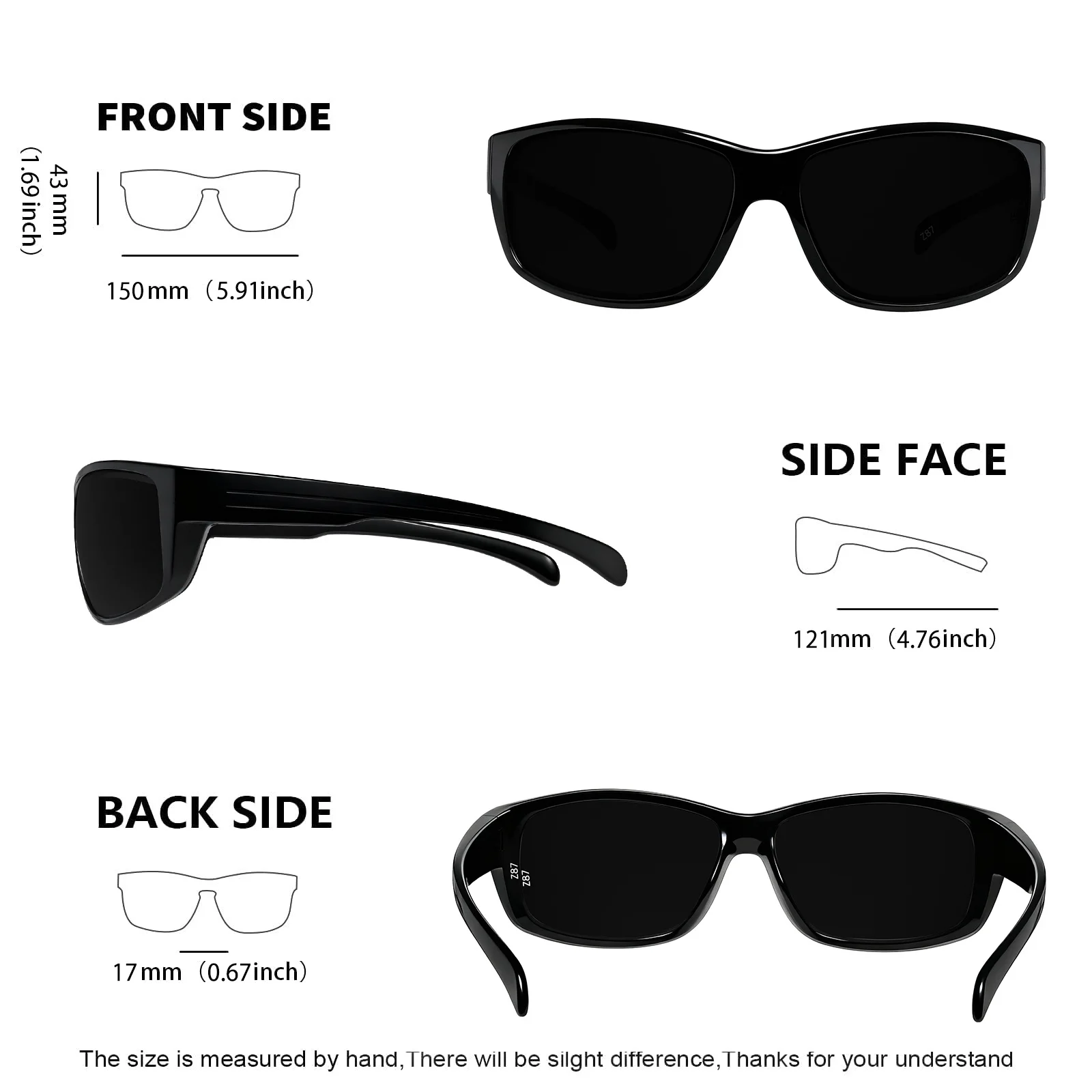نظارات شمسية مستقطبة MAXJULI XL Z87 للرجال والنساء برأس كبير TR90 إطار خفيف للسلامة UV400 نظارات رياضية لصيد الأسماك في الهواء الطلق 8706 #3