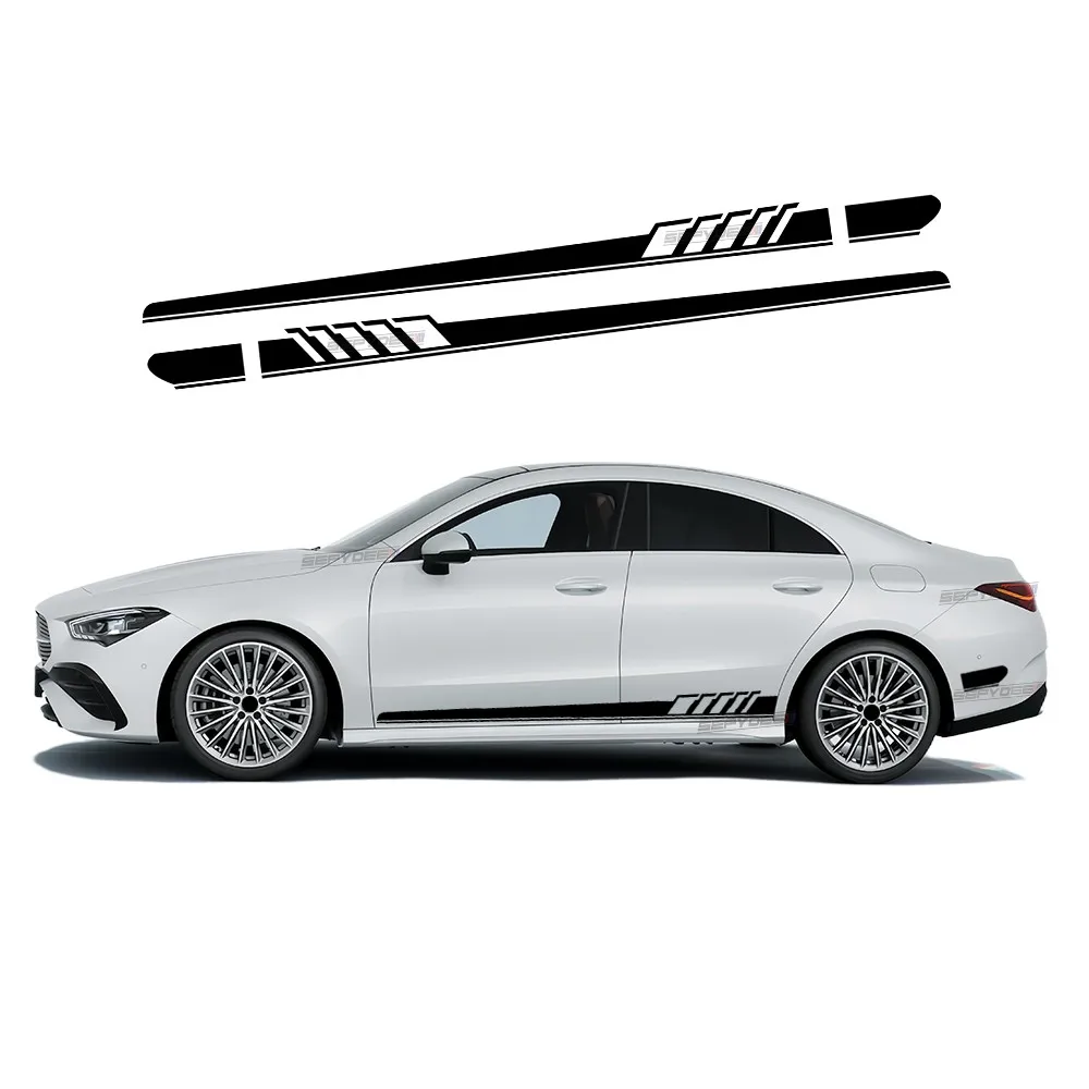 

2 шт. виниловая наклейка с боковой полосой для Mercedes Benz CLA Class CLA45 C117 X117 W117 C118 X118, автомобильные аксессуары