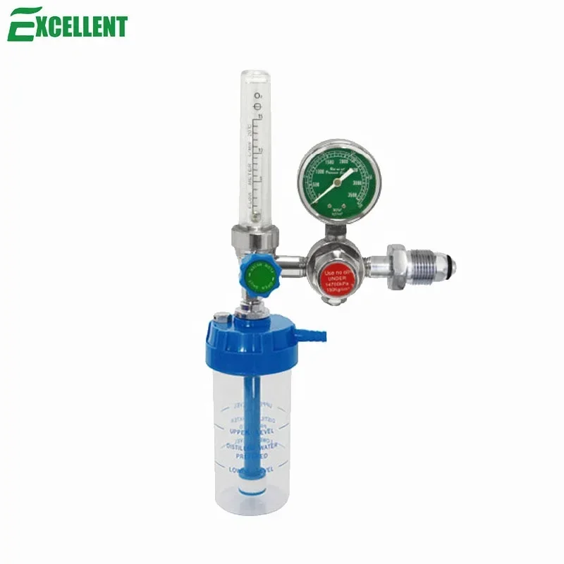 medical oxygen regulator with  Humidifier bottle , bull nose oxygen flow meter with humidifier bottle