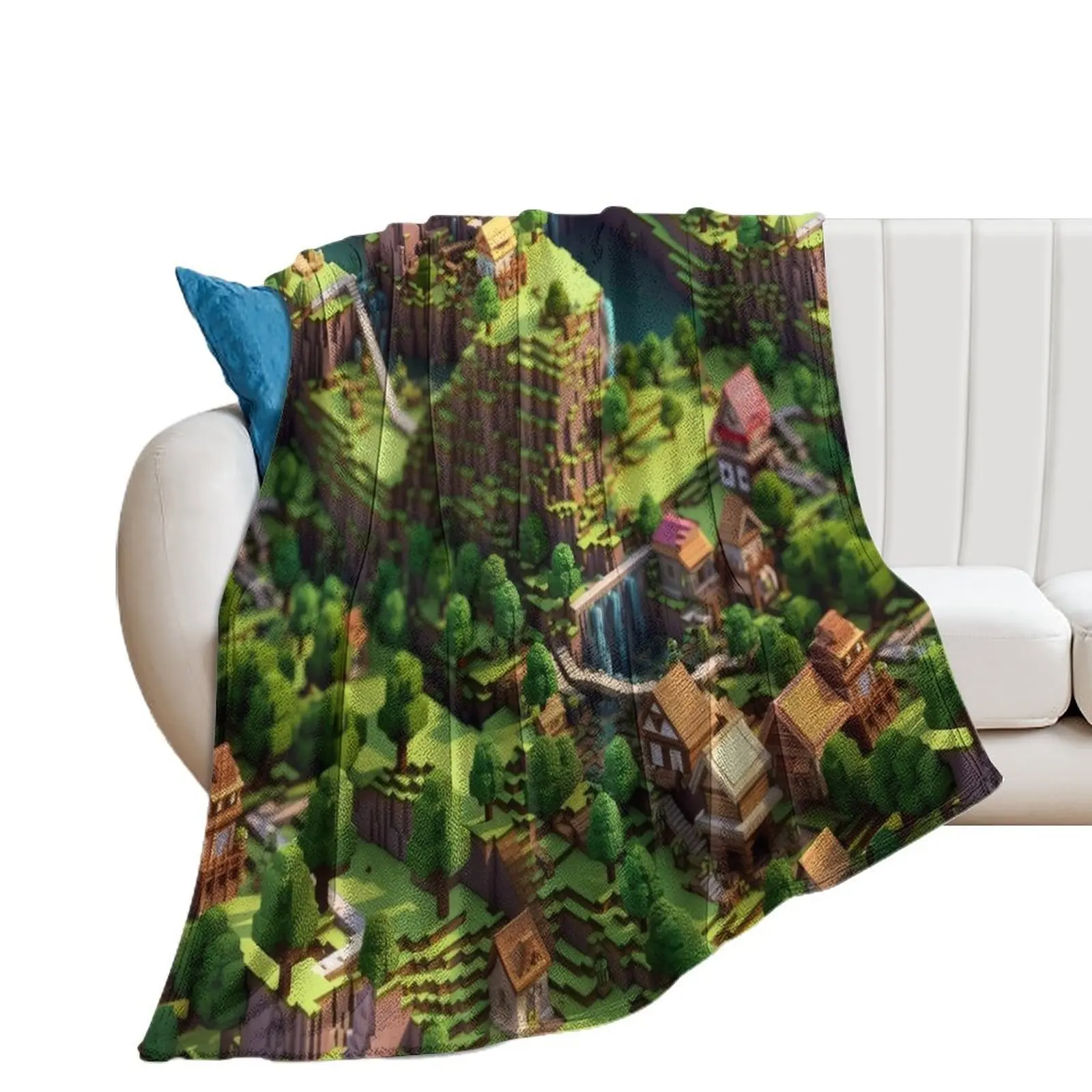 Minecraft Pattern Throw Blanket Blankets For Sofas For Sofa Thin Blankets