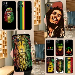 Bob Marley Rasta Lion Case For iPhone 14 15 16 13 12 11 Pro Max XR XS X Plus 12 13 Mini Phone Cover