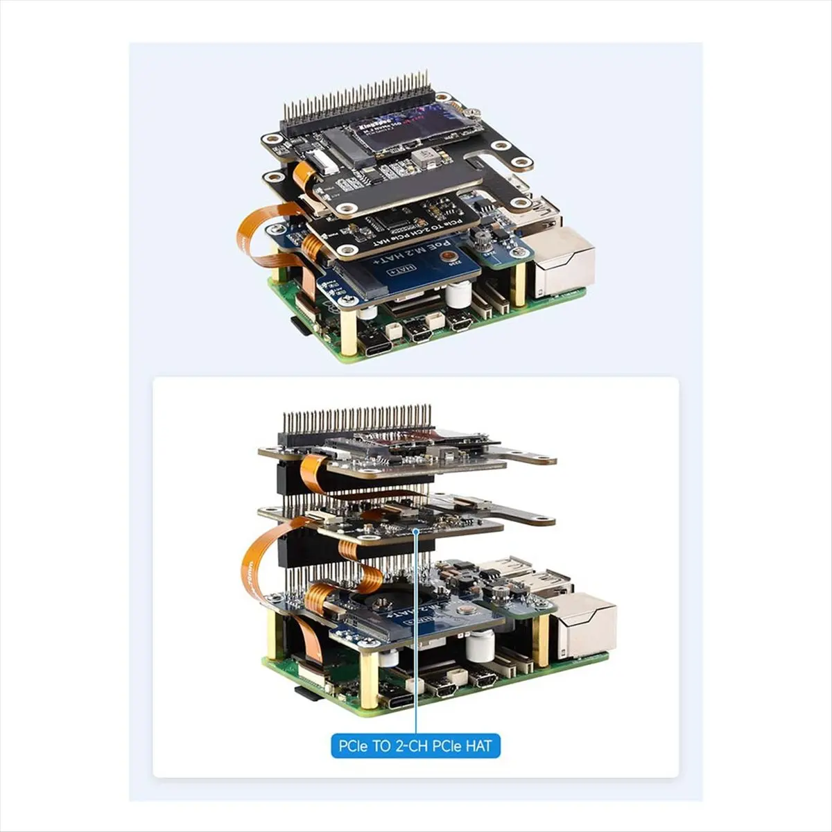 Dynamic For Raspberry Pi 5 PCIe to FFC Expansion Board Dual-Channel PCIe FFC Expansion Board for High-Speed Performance
