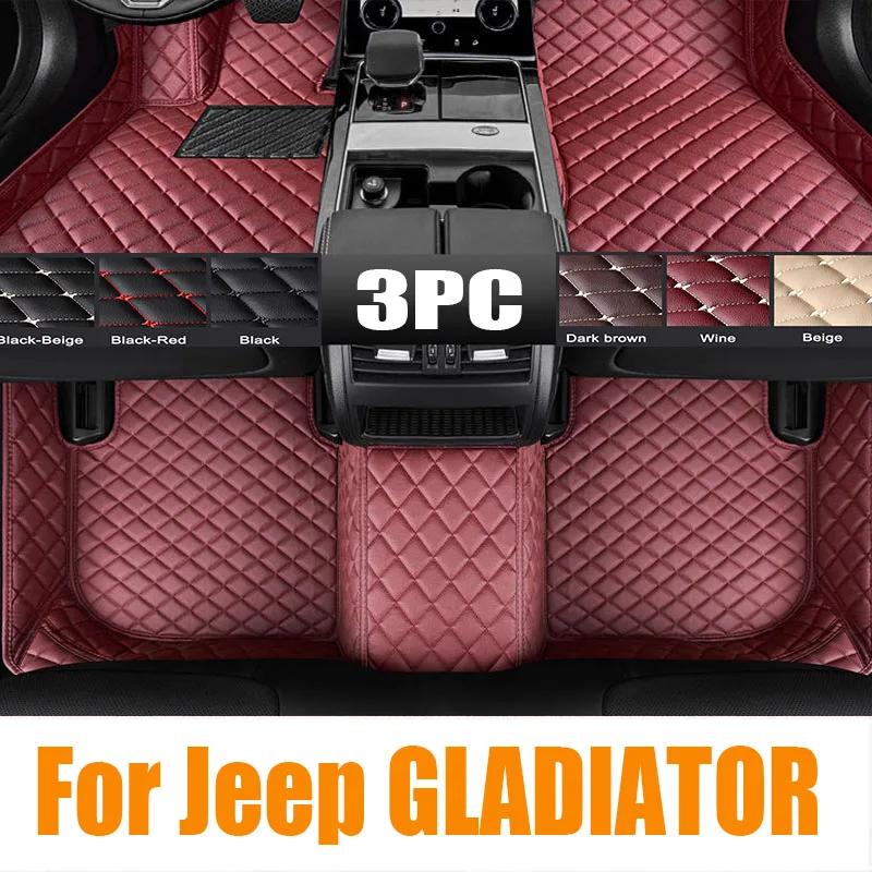 

For Jeep GLADIATOR 2019-2023 Auto Car Floor Mats All-Weather TPE Foot Mats Odorless Pad Tray Mat Interior Accessories