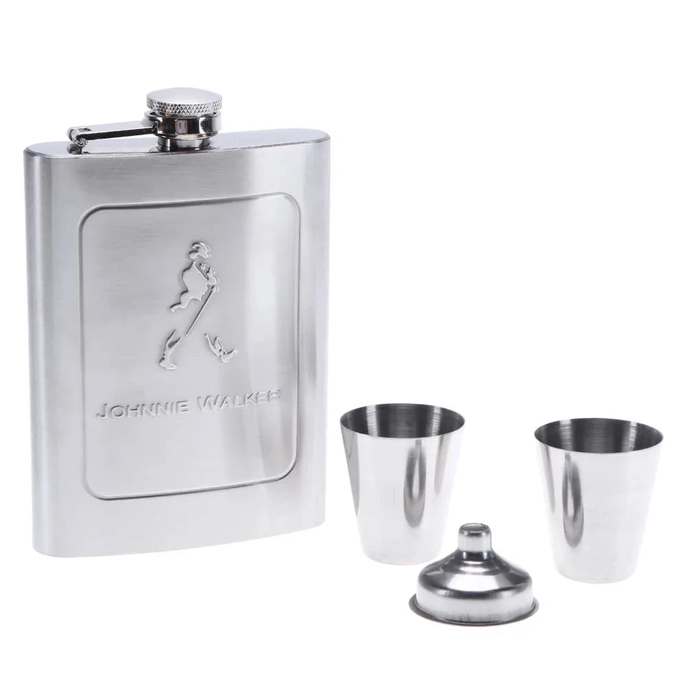 Frasco de bolsillo portátil de acero inoxidable para exteriores, frasco de whisky, contenedor para beber con Alcohol, caja de regalo, herramientas para beber Vodka, 8oz