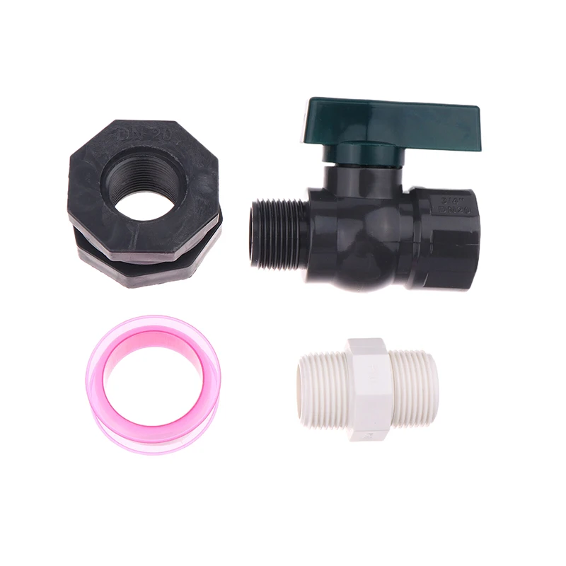 1pc PVC Rain Barrel Diverter Kit, 3/4 Inch Rain Barrel Valve, Rain Barrel Spigot Kit with Bulkhead Fitting Adapter