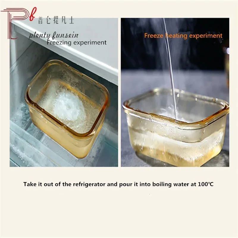 Glass Fresh-Keeping Box, Microwave Oven Heating Special Bento Box, Lid Lunch Box view 4