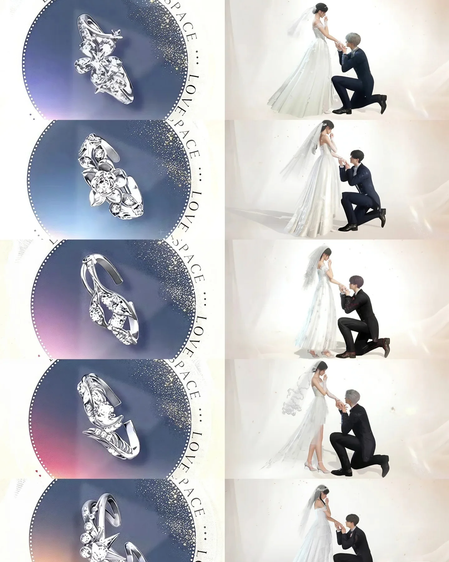 

Love And Deepspace Xavier Zayne Rafayel Sylus Caleb Wedding Ring Anime Cosplay Adjustable Rings Halloween Party Costumes Props