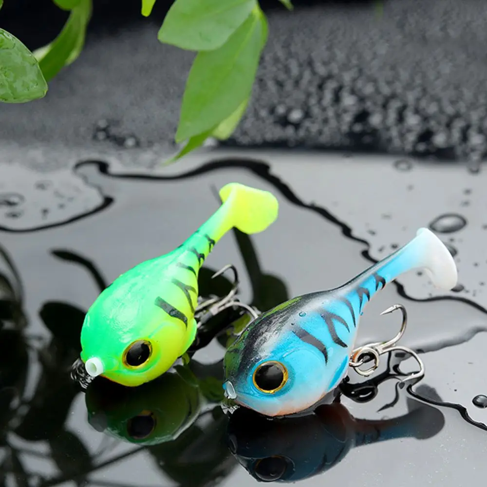 3pcs New Swim 60mm 8.8g Silicone Balloon fish Lure with hook Worm Barbed Hook Artificial Soft Bait