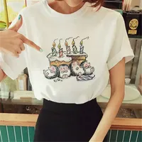 Cartoon Hedgehog Print Women's Design Fashion Harajuku Streetwear Women's T-shirt Harajuku Y2k Top Tops Graphic T Shirts Tee