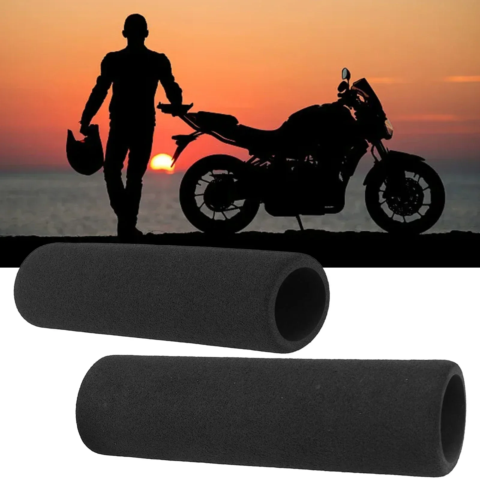 Motorcycle Motorbike Anti Vibration Handle Bar Foam Comfort Slip Over Grips 4.72 Inches (12 Cm) Black 1.02-1.18Inches /2.6-3.0cm