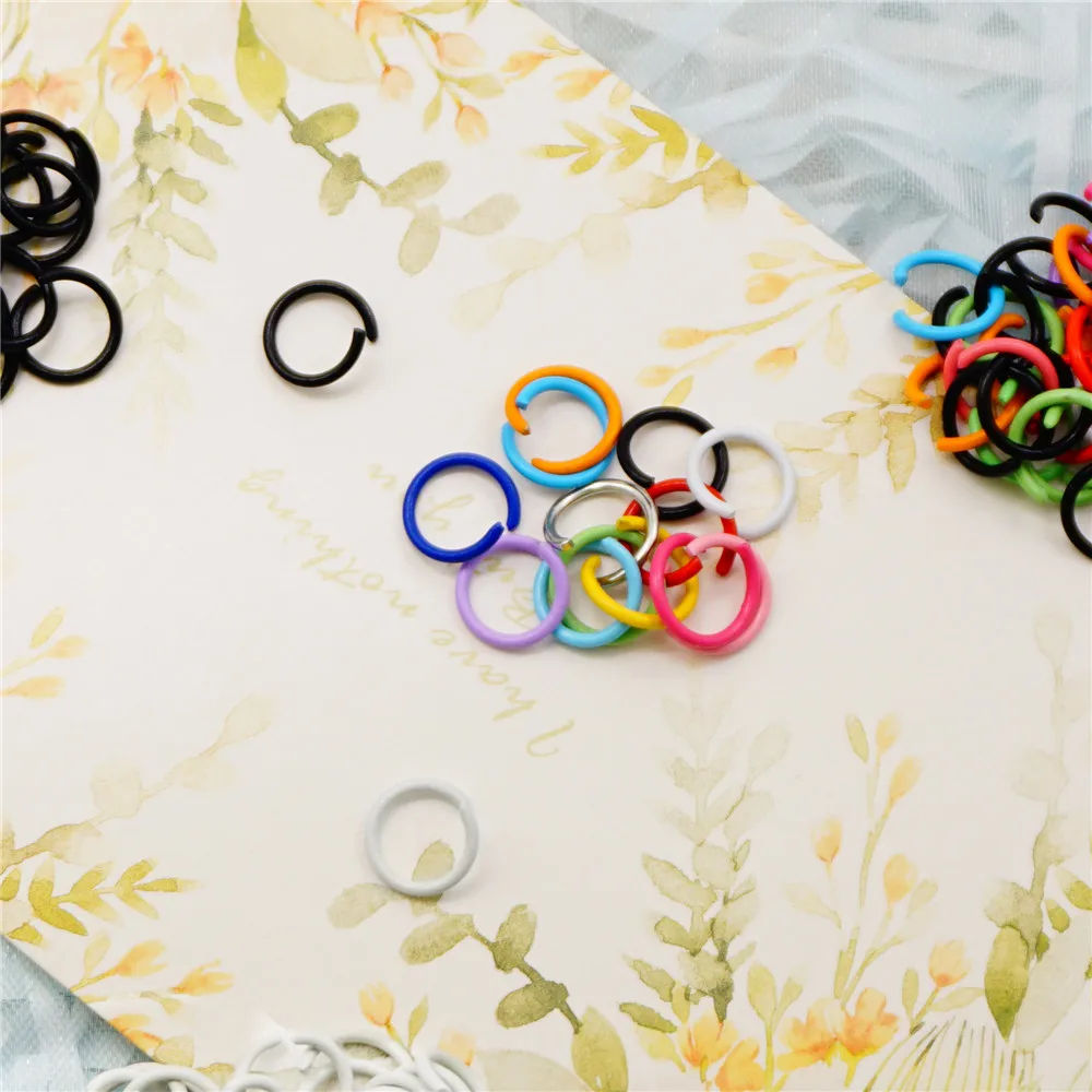100Pcs Multicolor Painted Iron Open Jump Rings