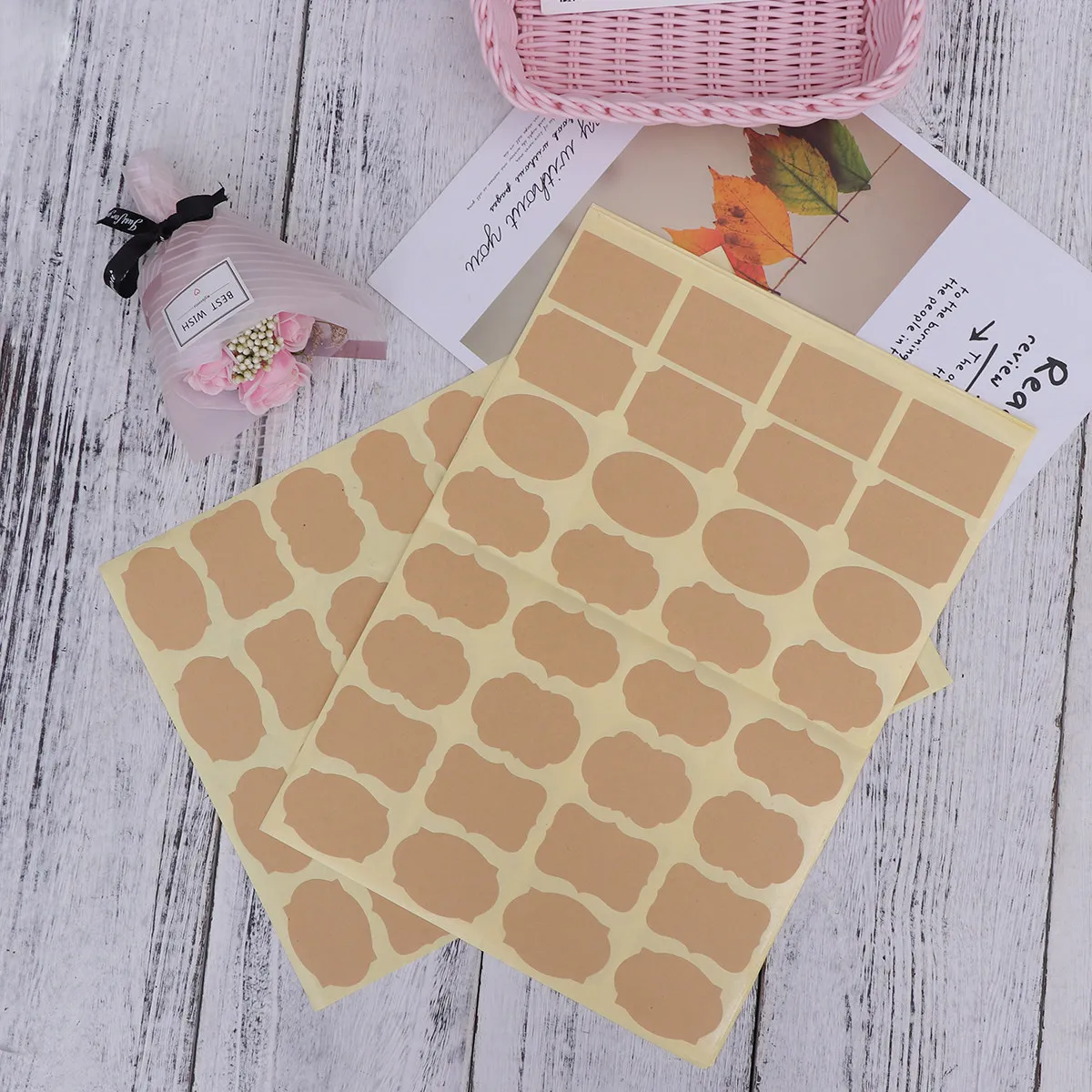 

6 шт. винтажных наклеек из крафт-бумаги без клея для украшения вечеринок, дней рождения, фестивалей, воздушных шаров, подарочной упаковки, этикеток