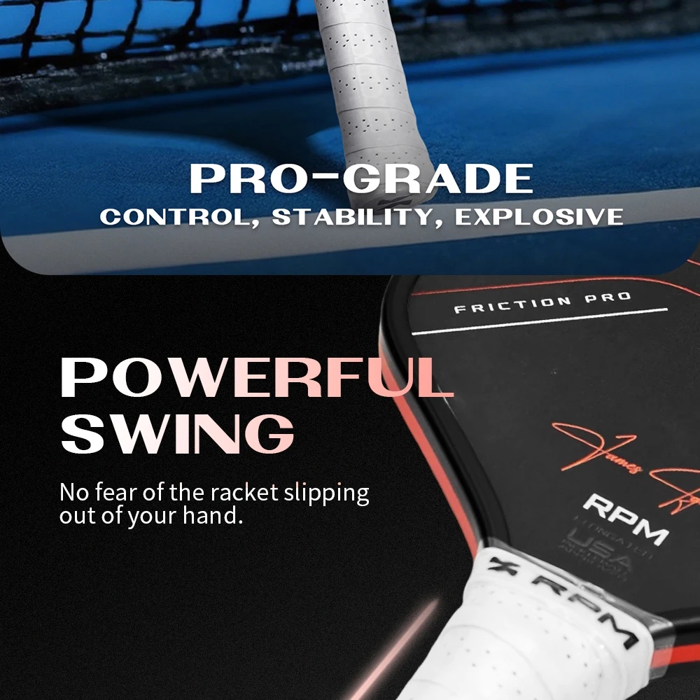 RPM V2 Pickleball-Schläger USA-Standard T700 Carbonfaser Raue Oberfläche Verstärkter Spin PP-Wabenkern 2.0 Leichter Schläger – Detail 7