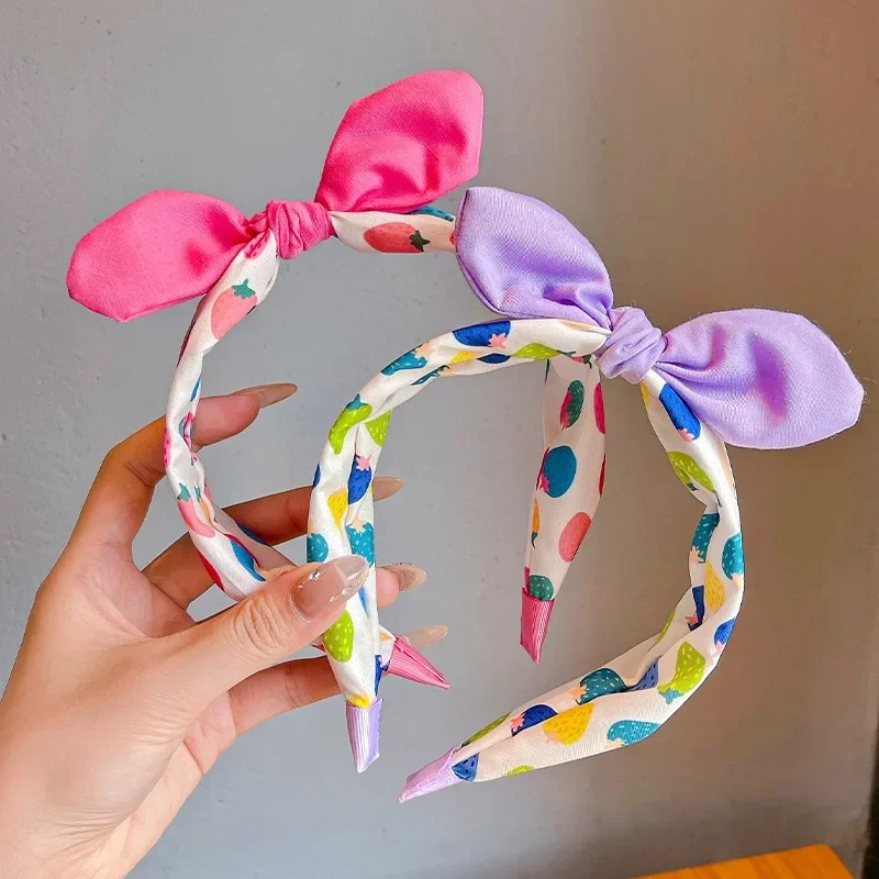 2024 New Children Lovely Strawberry Ornament Headband Headwears Baby Girls Cute Colors Hair Hoop Headbands Kids Hair Accessories