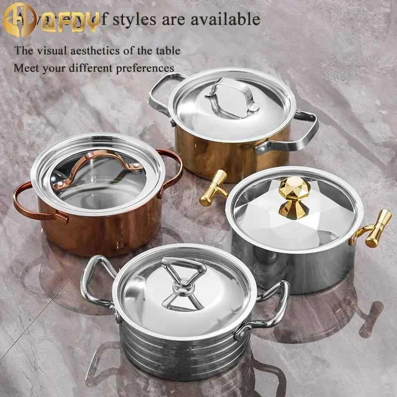 304 stainless steel single small hot pot one person one pot household self-help small shabu-shabu induction cooker special