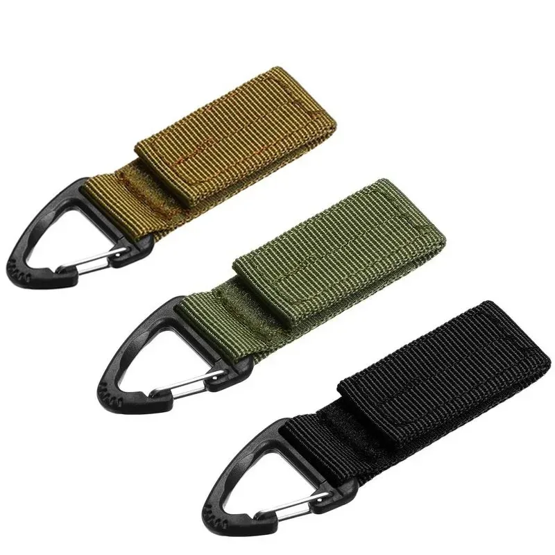 1/2/3Pcs Taktische Hängende Schlüssel Haken Clip Clamp Schnalle Nylon Gurtband Molle Gürtel Karabiner Outdoor Strap klettern Zubehör