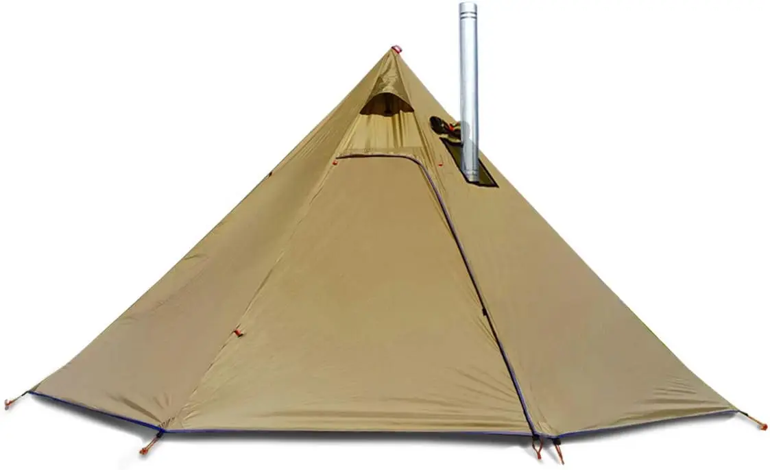 

4 Persons 5lb Lightweight Tipi Hot Tents with Stove Jack, 7'3" Standing Room, Teepee Tent for Hunting Family Team Backpacking Ca