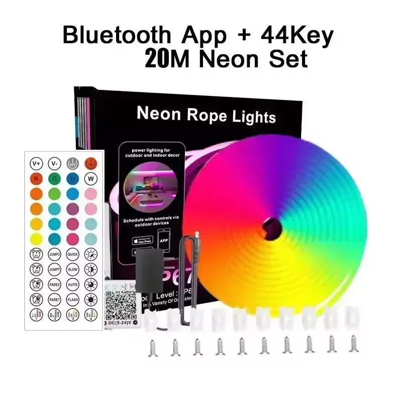 DC24V RGB LED Neon Rope Lights App Remote Control Waterproof Neon Light Strip Flexible Led Strip Lights for Indoor Outdoor Decor image 3