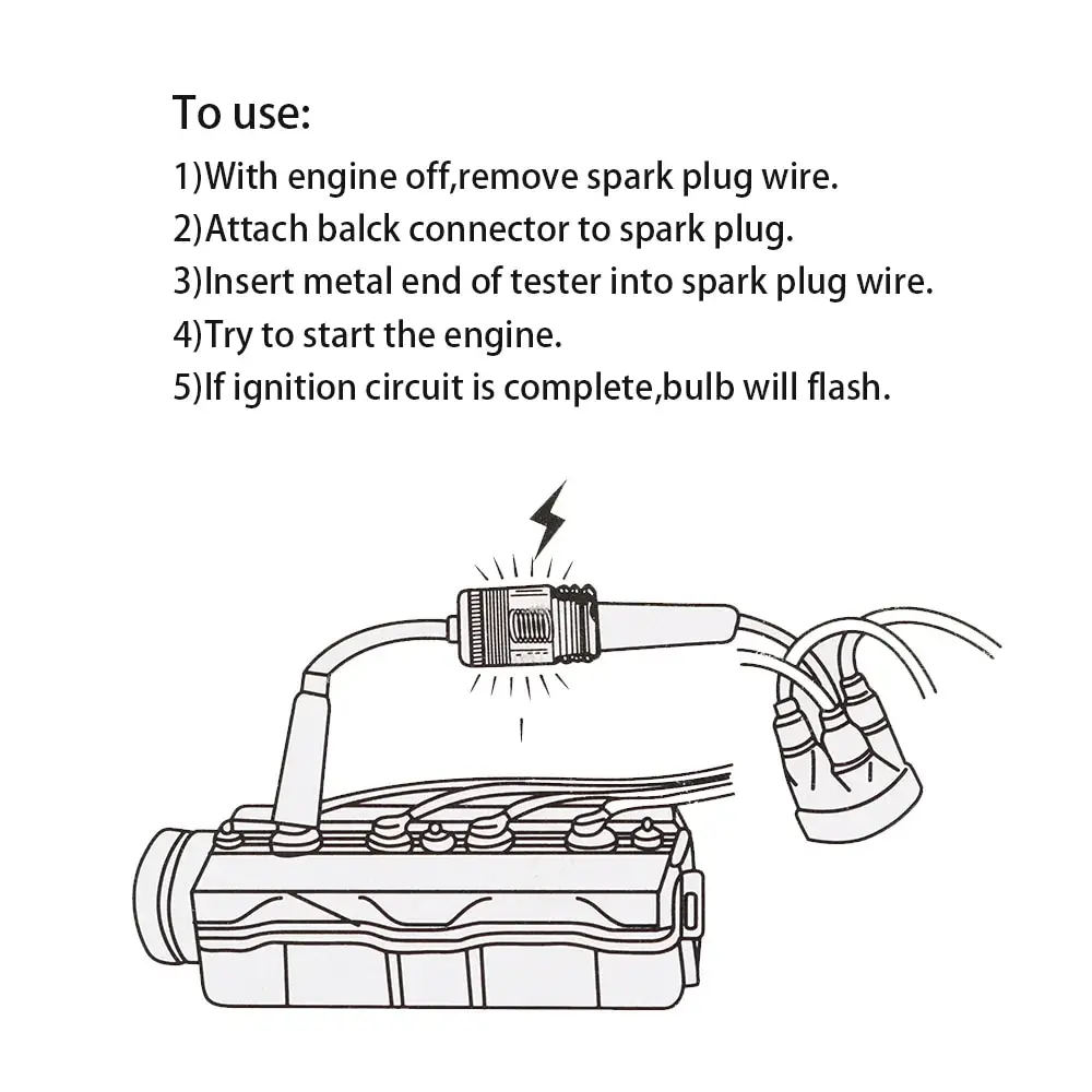 سيارة شرارة التوصيل تستر أدوات التشخيص محرك بدء الاختبار في خط الإشعال شرارة تستر سلك شرارة اختبار نظام الإشعال