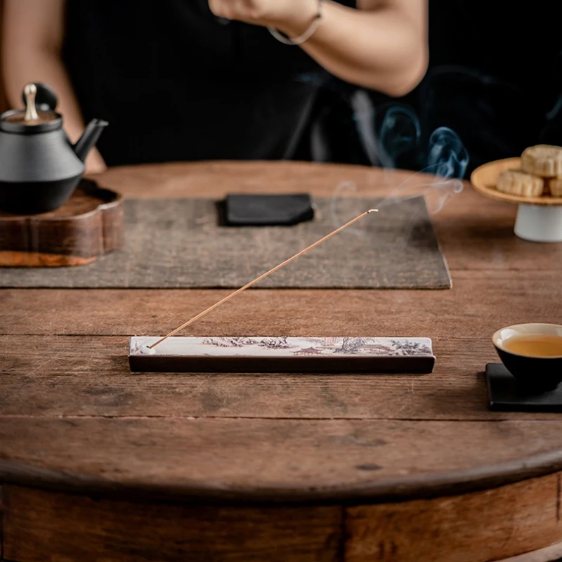 New Ceramic Line Incense Burner Buddhism Incense Stick Holder Chinese Enamel Colored Thread Incense Insert Aromatherapy Supplies