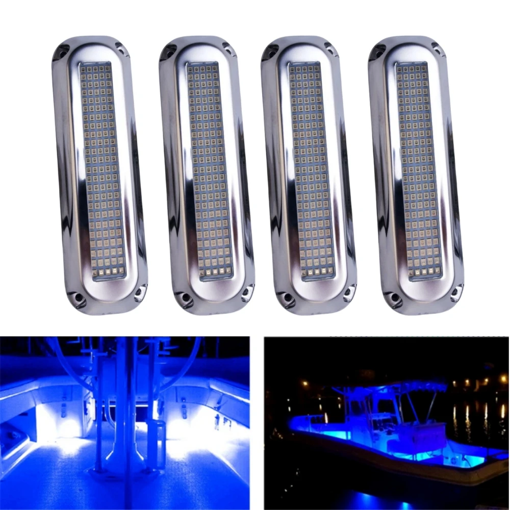 

4PCS Submersible LED Lights Boat Lighting 120 LED Waterproof Pond LED Underwater Lights 12V/24V Boat Marine Accessories