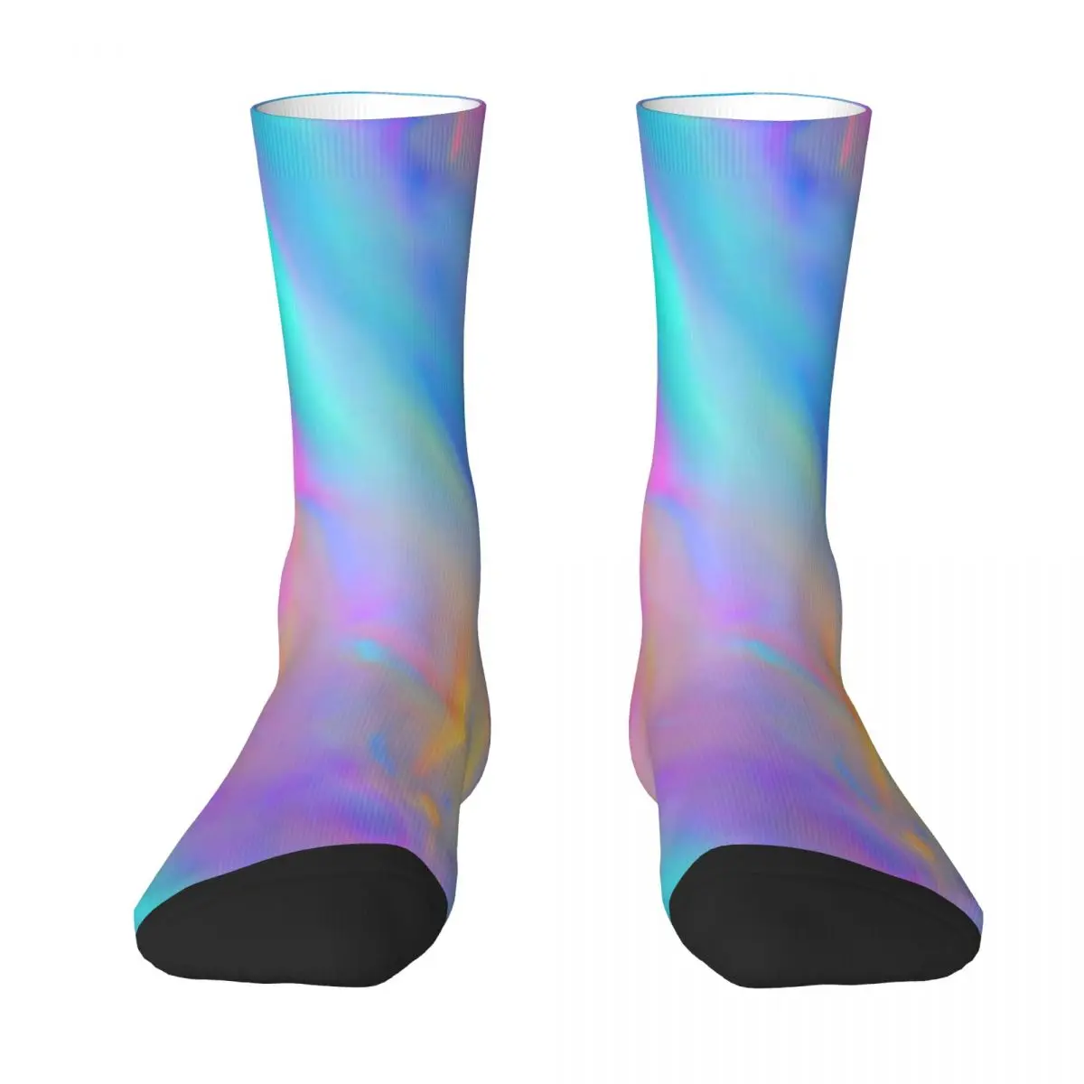 Colorful Rainbow Socks Multicolor Flow Trendy Stockings Girls Warm Soft Climbing Socks Autumn Graphic Anti Skid Socks