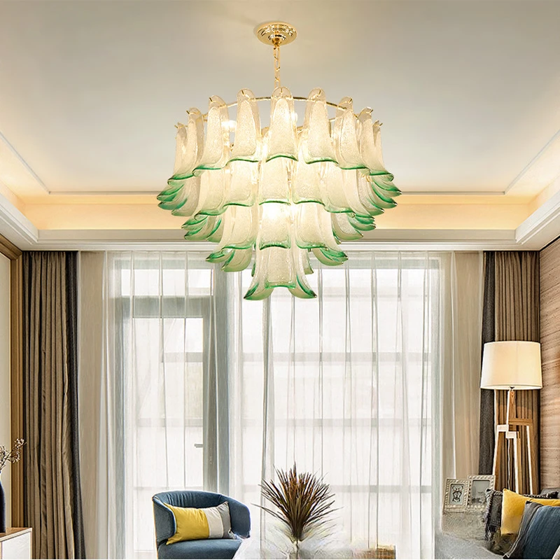 Post-modern living room glass chandelier designer Hong Kong-style dining room model room