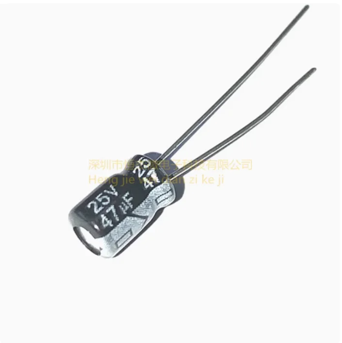 50pcs Direct insertion electrolytic capacitor 25V 47UF ± 20% volume 5 * 11MM