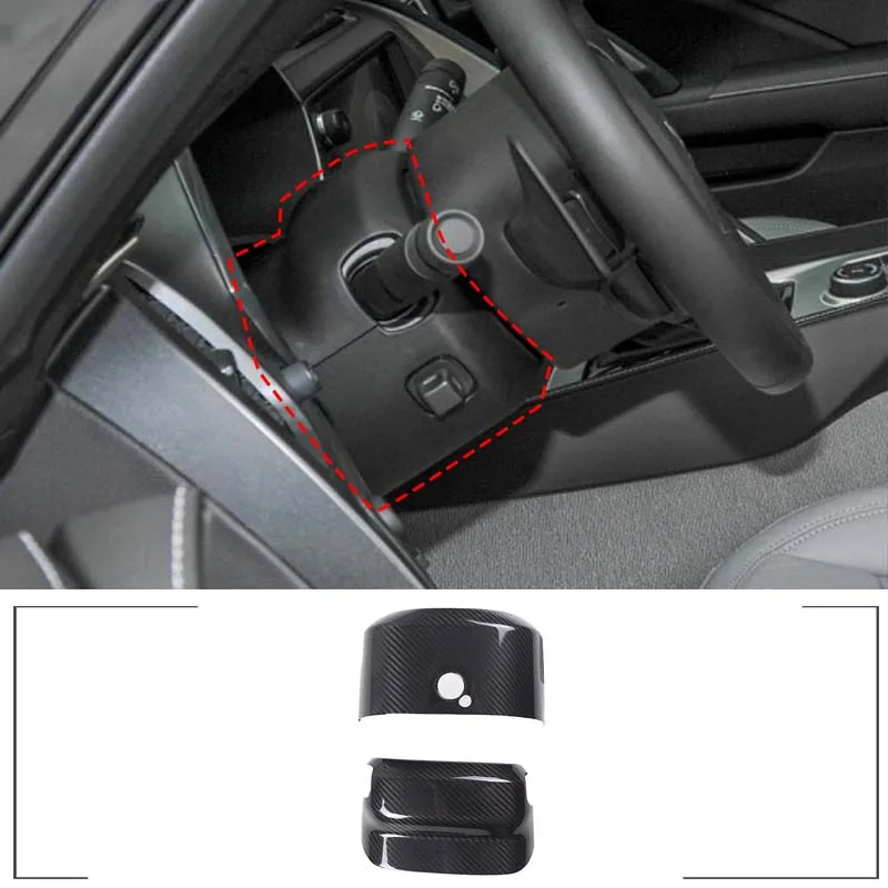 Real Carbon Fiber Car Steering Wheel Base Telescoping Cover Trim Sticker For Chevrolet Corvette C7 2014-2019 Accessories