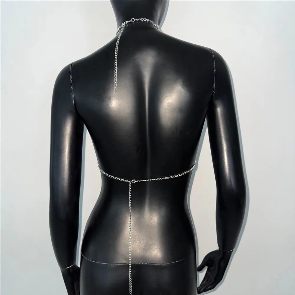 Women Sexy Metal Sequined Tank Camis Summer Backless Glitter Beach Club Show Wear Tank Top Nightclub Party Chain Top