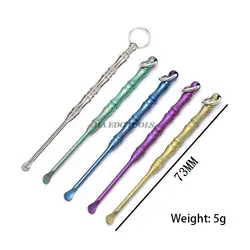 Titanium Alloy Multiple Colors Long Handle Bamboo Ear Spoon Small Tool For Adults And Children Ear Pick