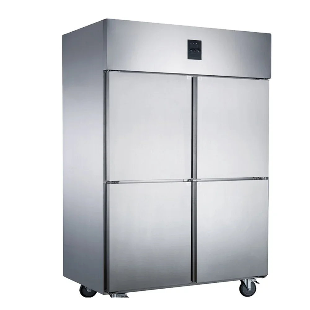 

4 Doors Commercial Restaurant Kitchen Refrigerator Easy Cleaning Static Cooling Stainless Steel Upright Freezer Vertical Fridge