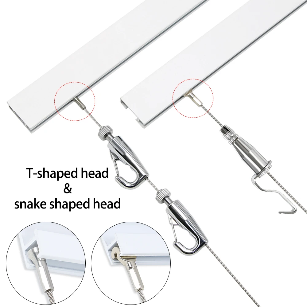 Picture 3: 1.5mm Stainless Steel Wire Rope Kit with Adjustable Hanging Hook Picture Hanging System Suitable for Various Photo Displays
