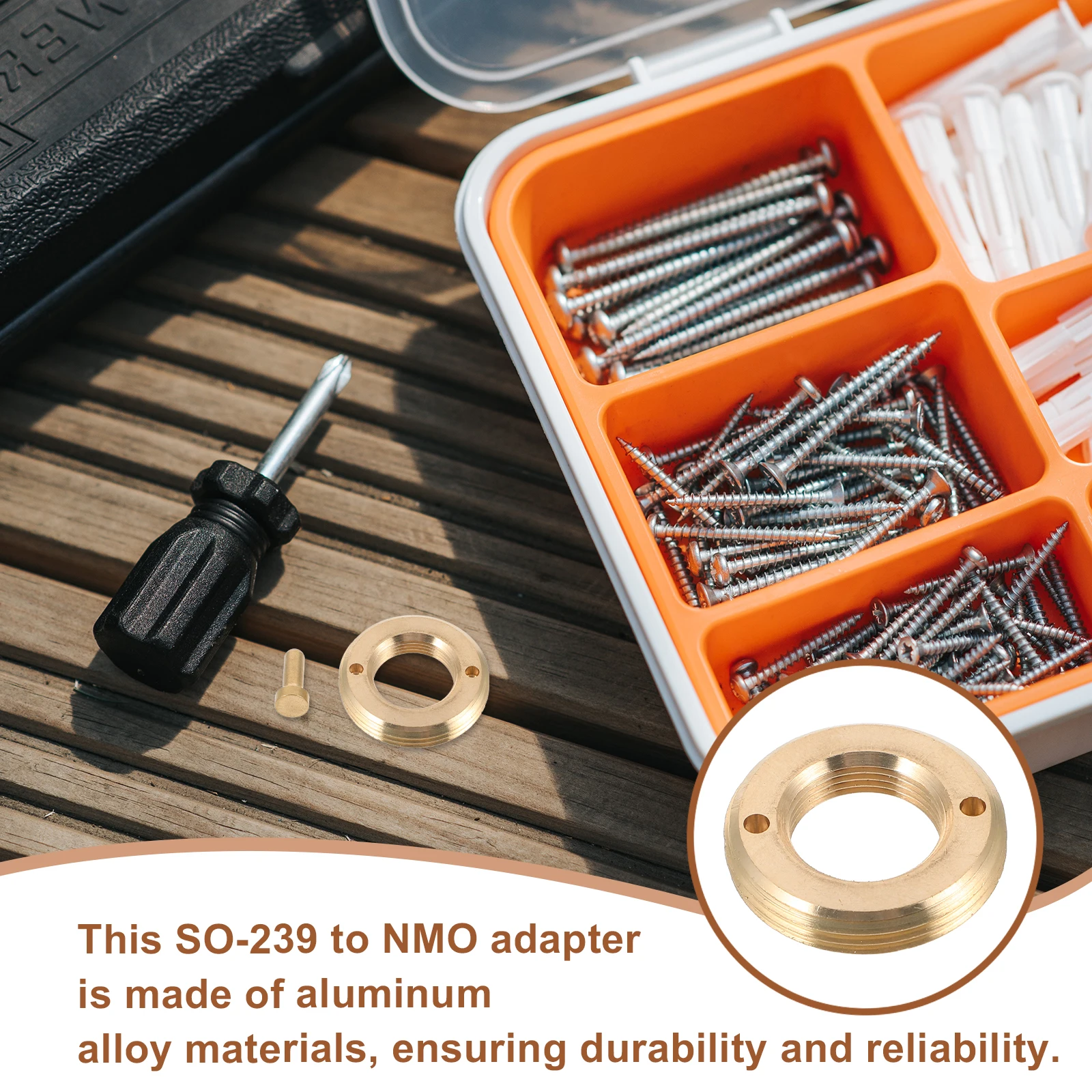 

NMO Converter SO239 Female to NMO Mount Adapter for UHF VHF Antennas Radio Connector Lightweight Durable Aluminum