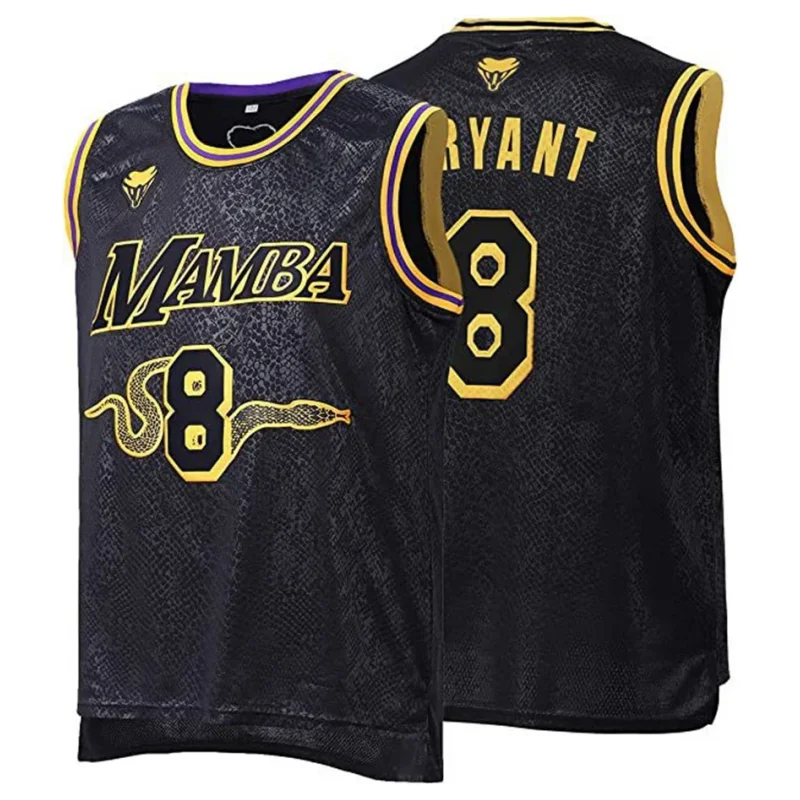 Basketball Jersey Oversized Men's Kobe 24 Bryant Sports Jersey Kids Snakeskin Mamba High Street Hip Hop Sportswear 2024 New