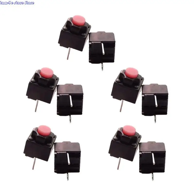 D0UA 10PCS 조용한 마이크로 스위치 10 백만 클릭 조용한 마우스 버튼 마이크로 스위치 2 핀 6x6x7.2mm