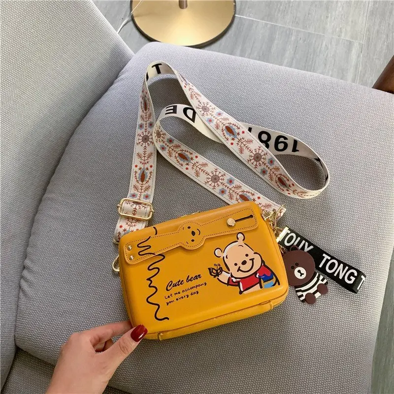 Disney Winnie De Pooh Messenger Bag Meisje Crossbody Bag Lady Kleine Cosmetische Kawaii Kantoor Schets Opbergtas Vrouw