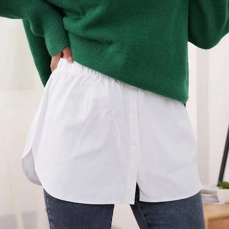 Korean Version Thin Shirt Fake Hem Fart Covering Curtain With Versatile Bottoming Artifact Sweater Short Skirt Sexy Skirts