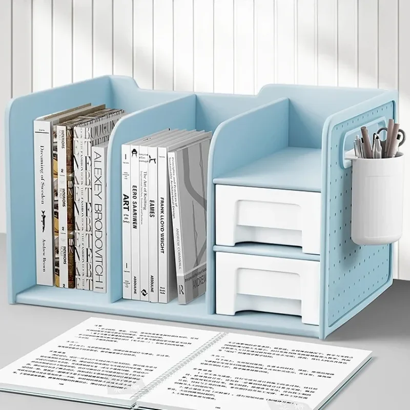 Bookshelf Metal Wooden Multi Layer Office Space Saving Easy Assembly