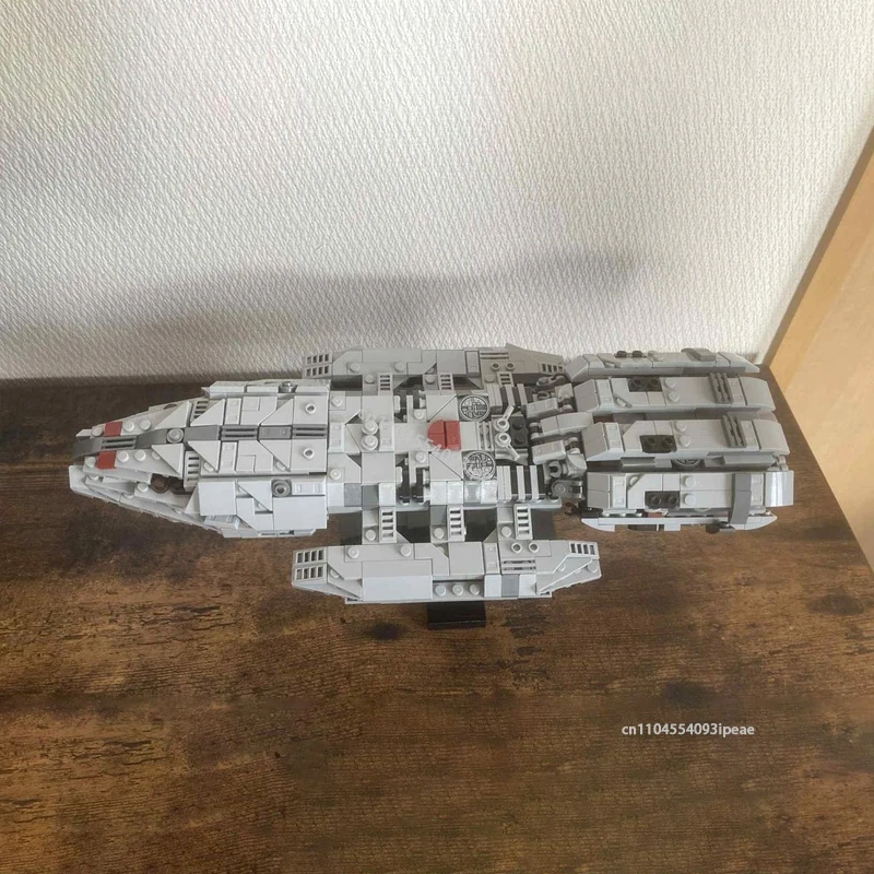 Novo 2004 battlestar pegasus nave espacial blocos de construção kit diy espaço guerra navio guerra montagem tijolos conjunto modelo brinquedos crianças presentes
