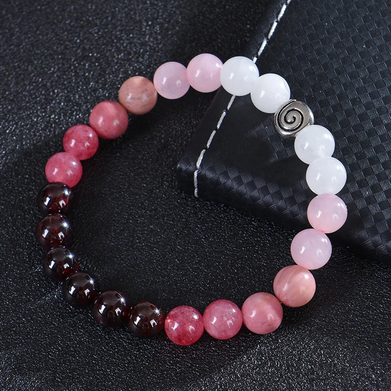 8mm Natural Stone Beaded Bracelets for Women Lucky Attract Love Wealth Good Luck Colorful Charm Bracelet Jewelry Birthday Gift