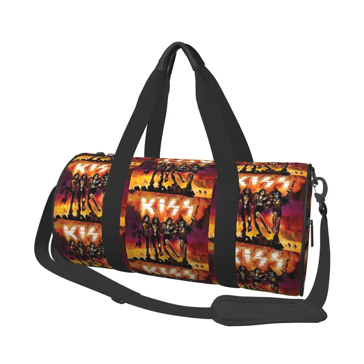 KISS The Band Rock And Roll Large Duffle Gym Bag Multi-Functional Duffle Travel Bags Handbags Fitness bag