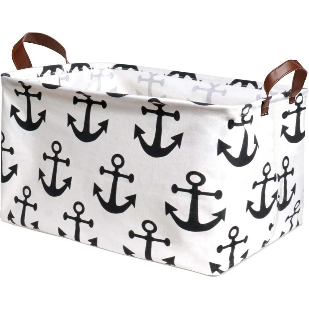 

Laundry basket canvas folding belt handle storage basket, children's household storage basket